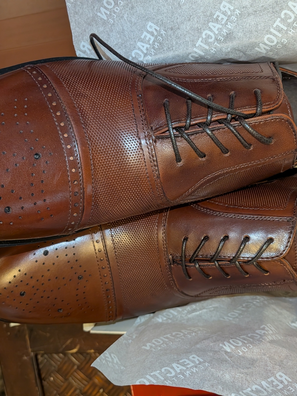 Kenneth Cole Reaction Brown Leather Oxfords